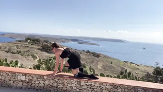 Yoga with beautiful Gozo/Malta harbours back drop #5