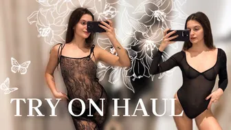 Transparent Lingerie Try-on Haul | Dressing Room Try-On