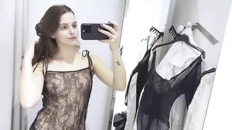 Transparent Lingerie Try-on Haul | Dressing Room Try-On #3