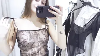 Transparent Lingerie Try-on Haul | Dressing Room Try-On #4