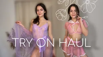 [4K] Transparent Clothes Try-on Haul with Emilia | Sheer lingerie №2 #1