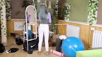 White leggings Squat test! #6