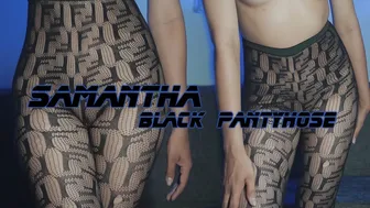 [4K] TRY ON HAUL Black pantyhose Samantha / no panties / transparent pantyhose