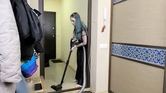 Cleaning hallway floor #7