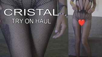 TRY ON HAUL cristal Black pantyhose / no panties / transparent pantyhose