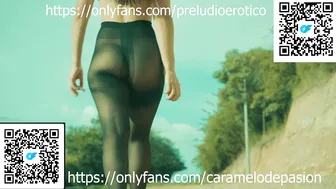 Pantyhose try on haul no panties / Stretching Workout With María / Medias veladas transparentes #4