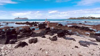 “Slow Down” Nature Yoga Flow, Playing Outside in Sand, Tide Pools, & Lava Rocks in Kona Beach Hawaii #7