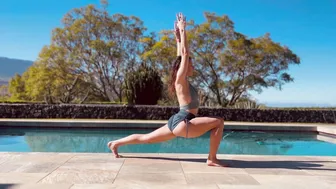 "Slow Down" Sunshine Yoga Flow Poolside in Hawaii: A Little Yoga Everyday for Peace #4