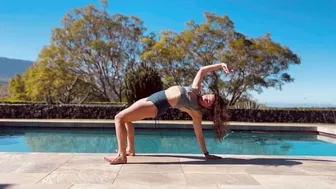 "Slow Down" Sunshine Yoga Flow Poolside in Hawaii: A Little Yoga Everyday for Peace #5