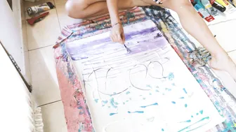 Watch me Paint "Peace" Live Timelapse from my Sunrise Abstract Artwork Series in Bali #3