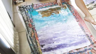 Watch me Paint "Peace" Live Timelapse from my Sunrise Abstract Artwork Series in Bali #6