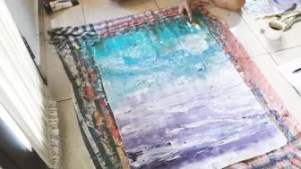 Watch me Paint "Peace" Live Timelapse from my Sunrise Abstract Artwork Series in Bali #7