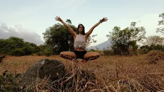 Yoga in the Field by Mt. Agung, Amed, Bali - "Look at You"