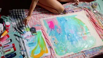 Quiet Morning Painting Abstract Expressionism Artwork with Ambient Sounds from Bali