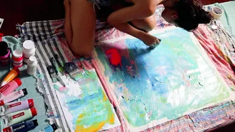 Quiet Morning Painting Abstract Expressionism Artwork with Ambient Sounds from Bali #10