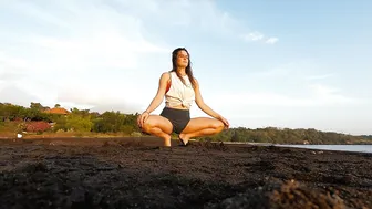 Malasana Squat with the Sunrise at the Beach in Bali - If You Wanna Fly #2