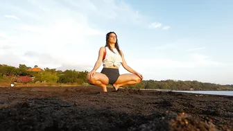 Malasana Squat with the Sunrise at the Beach in Bali - If You Wanna Fly #6