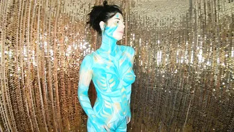 Body Painting Shadia in Teal #5