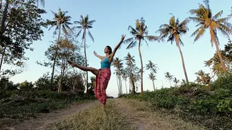 Yoga Flow with the Palm Trees in Amed, Bali