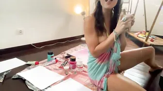 “Warmth to Winter" Singalong Painting Party on Livestream in my New Art Studio in Bali #9