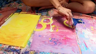 Painting Timelapse to "Instincts Tell Me Love" - Abstract Expressionism Artwork with Cha Wilde Music