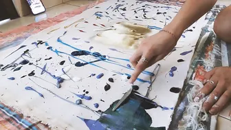 Abstract Painting Timelapse: Watch me Create "Listen" - A Sunrise Inspired Artwork from Bali #2