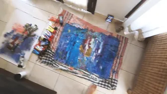 Abstract Painting Timelapse: Watch me Create "Listen" - A Sunrise Inspired Artwork from Bali #8