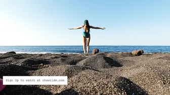 Yoga Flow on the Black Sand Beach in Amed, Bali #3