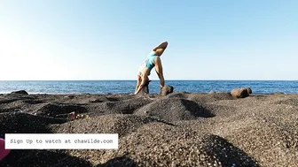 Yoga Flow on the Black Sand Beach in Amed, Bali #4