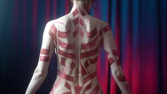 Body Painted with Red Ink #7