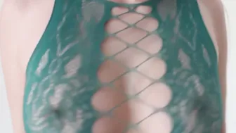 4k Completely SEE-THROUGH Fishnet Dress! #7