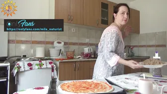 Pizza. How to cook a pizza. Pizza with spicy meat and cheese. Mila naturist. Kitchen.. #8