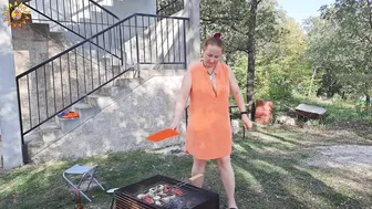 Cooling show. Vegetables on fire. BBQ. Cooking in a mountain village. Mila naturist. #5