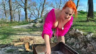 Sausages, original recipe: Mila's Naturist Cooking Show in a Mountain Village. Mila naturist.