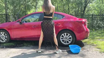 Washing a Car in a Transparent Dress Part 2 #10