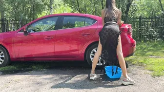 Washing a Car in a Transparent Dress Part 2 #3