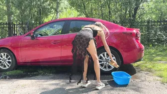 Washing a Car in a Transparent Dress Part 2 #5