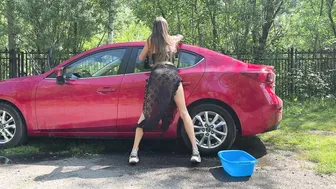 Washing a Car in a Transparent Dress Part 2 #6