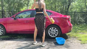 Washing a Car in a Transparent Dress Part 2 #7