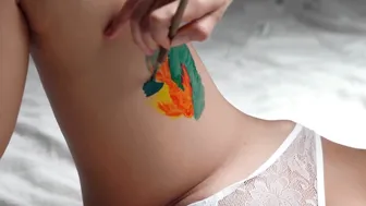 Temporary tattoo painting art near bikini #10