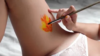 Temporary tattoo painting art near bikini #6