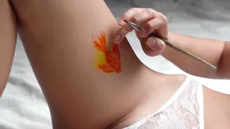 Temporary tattoo painting art near bikini #7