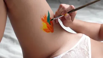 Temporary tattoo painting art near bikini #8