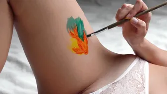 Temporary tattoo painting art near bikini #9