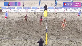 Women's beach volleyball bronze medal match First Set | Mexico vs Cuba | San Salvador 2023 #7