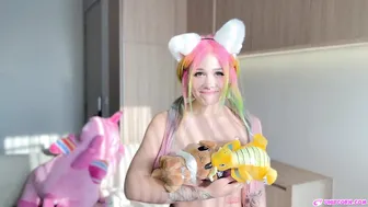 What? ♥️♥️ A Costume made of Soft Toys? ❤️♥️♥️ *No bra, No panties* #5