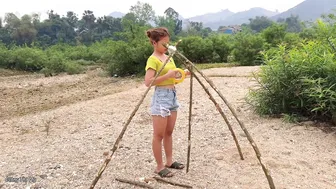 Girl camping alone overnight by the river 30 day solo camping challenge #6