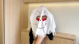 *No bra, No panties* ♥️♥️ Naked Ghost Outfit for Halloween ♥️♥️ [Underwear Introduction] #7