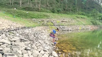 3 Days Solo Camping - Bathing in the stream to relax the wild life on the island #2