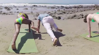 Bikini Yoga Malibu Beach: A Full Hour Vinyasa Flow Yoga with 5 Models #6